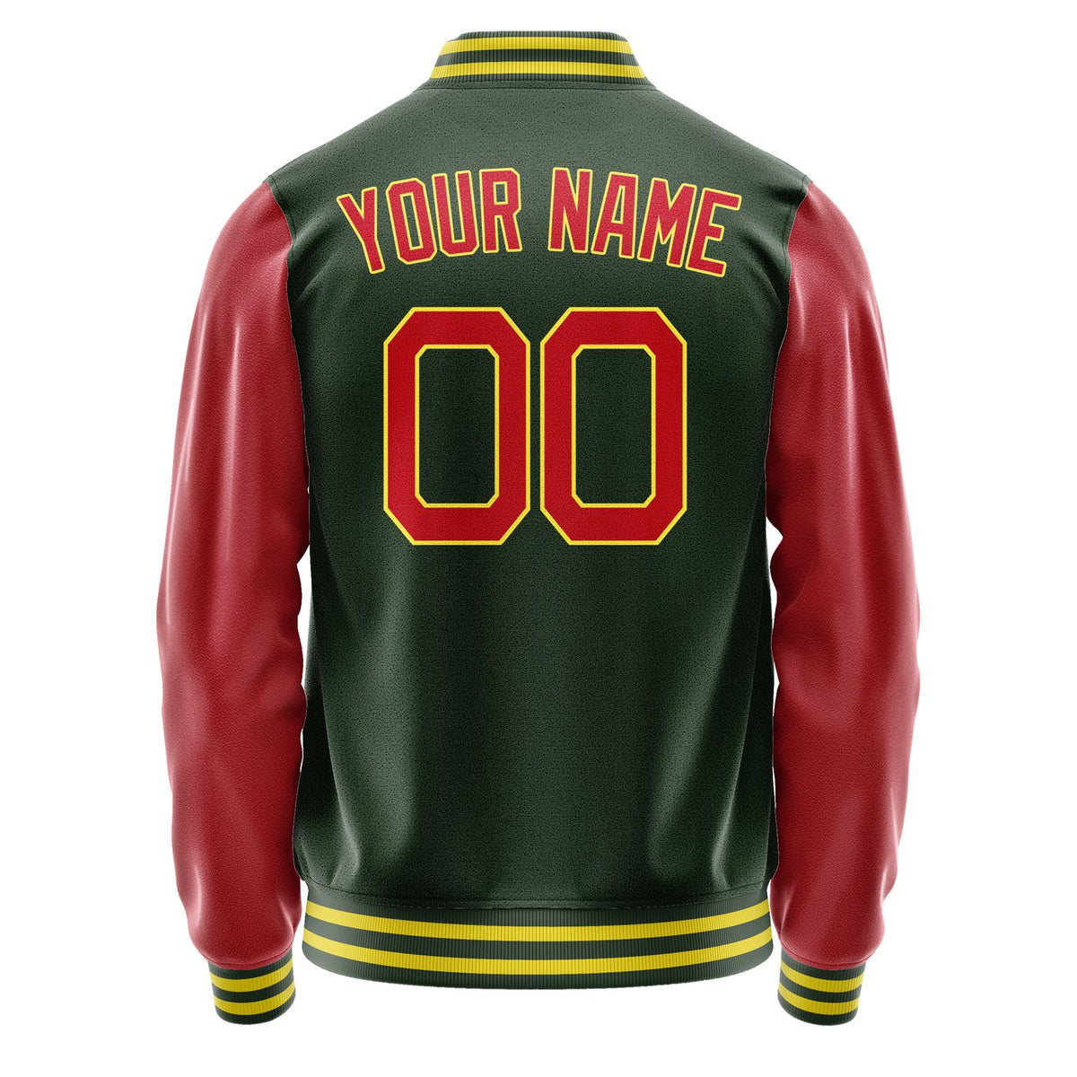 Custom Dark Green Red Jacket JA0606140626B22614