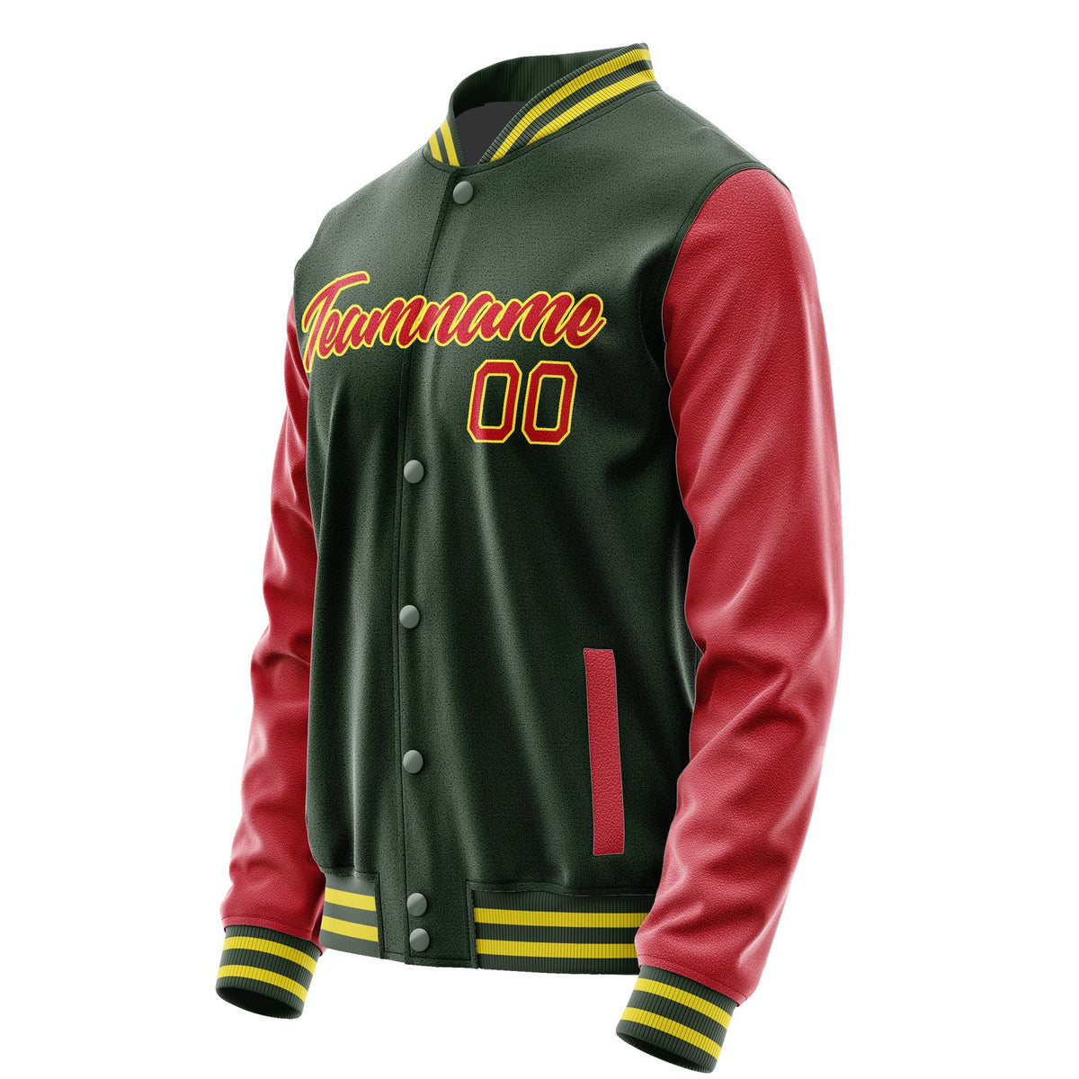 Custom Dark Green Red Jacket JA0606140626B22614