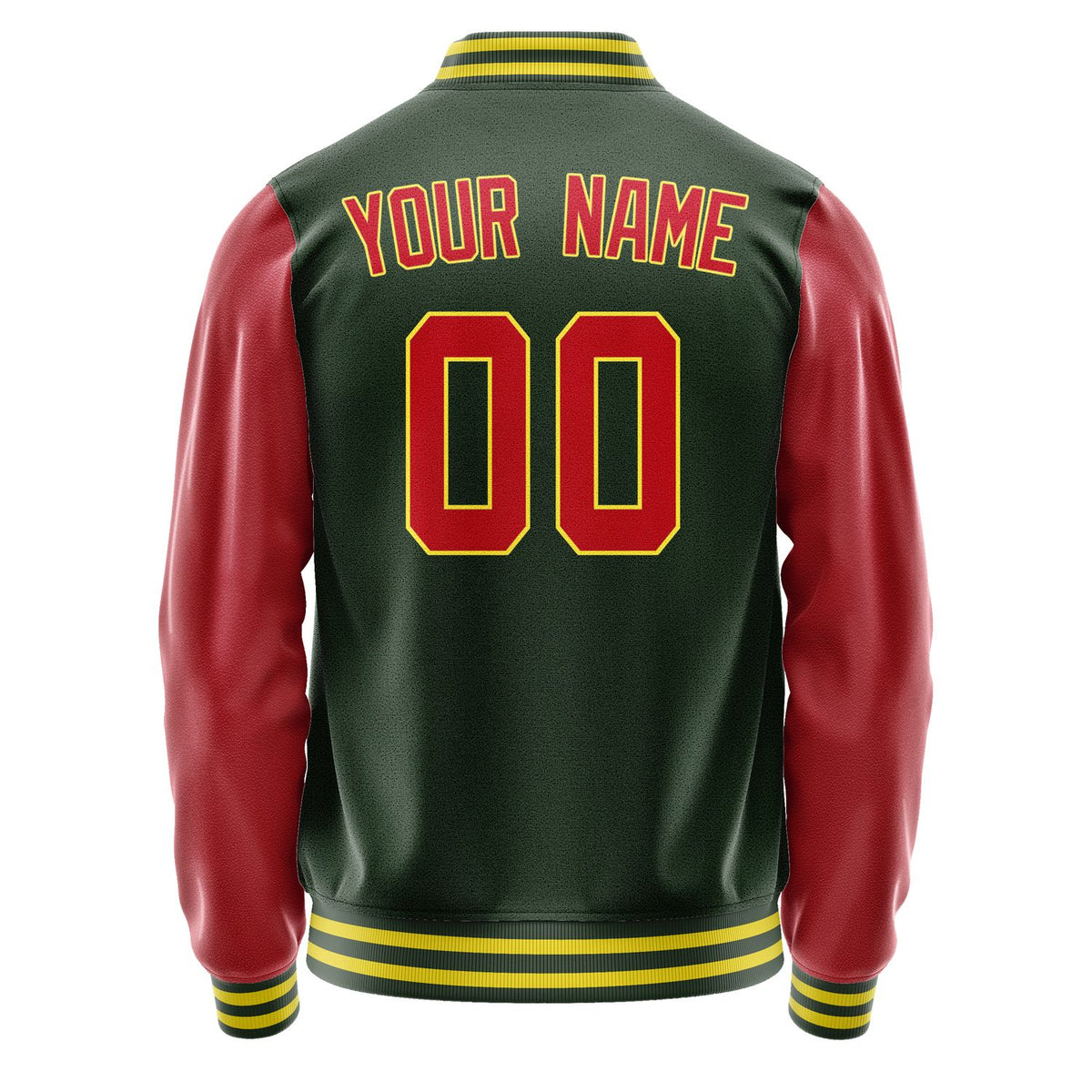 Custom Dark Green Red Jacket JA0606140626B32614