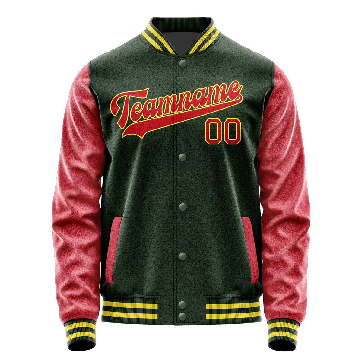 Custom Dark Green Red Jacket JA0606140626B32614