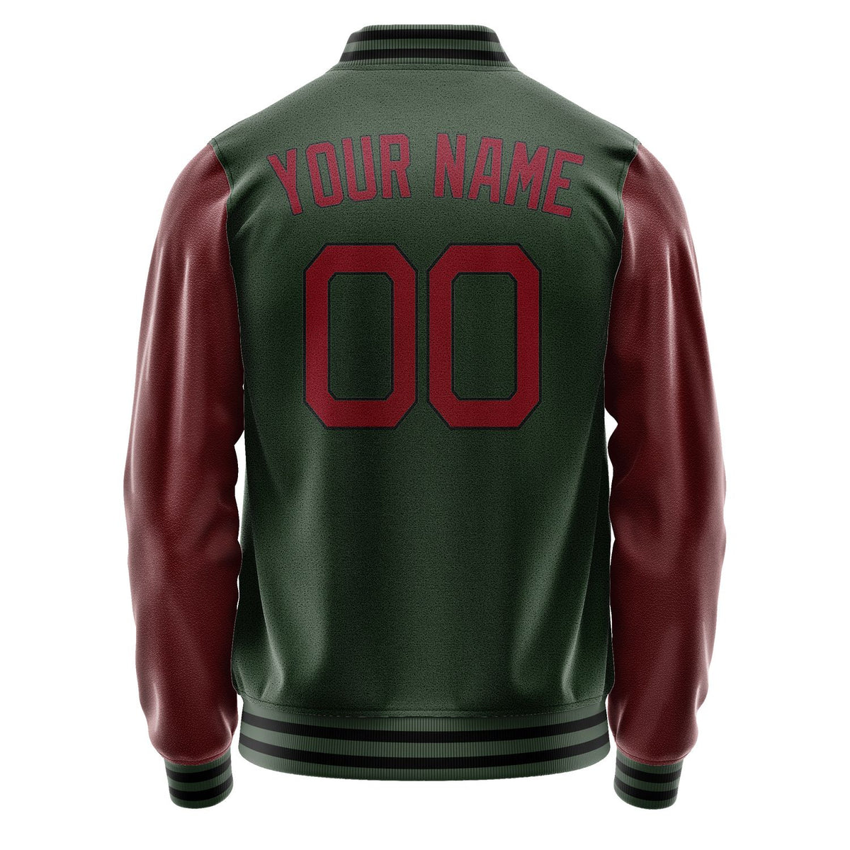 Custom Dark Green Crimson Red Jacket JA0606150617B21715