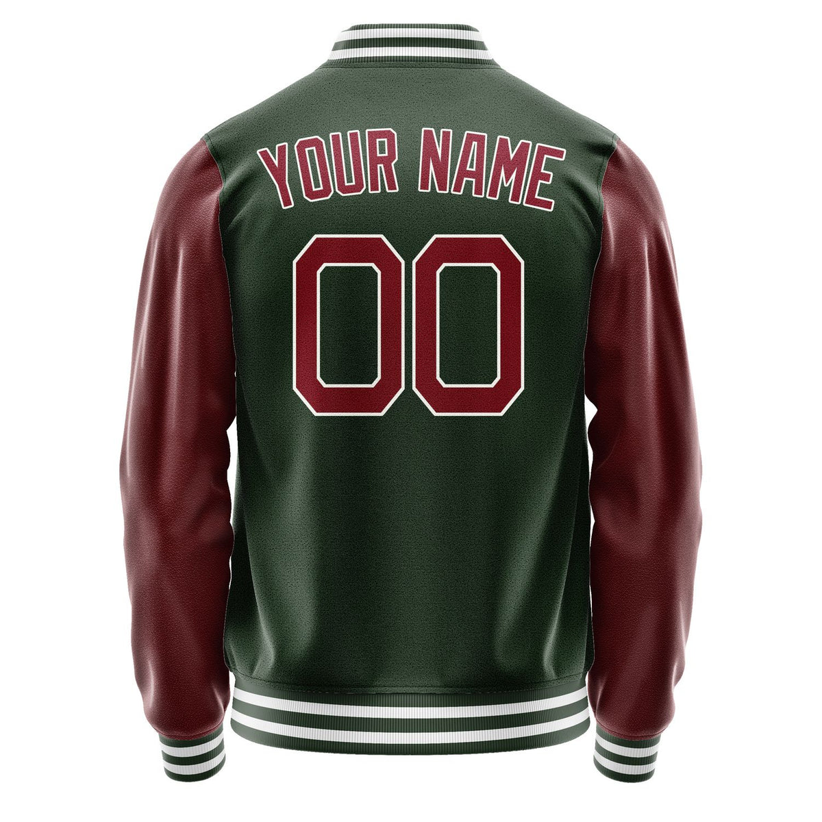 Custom Dark Green Crimson Red Jacket JA0606150618B21815