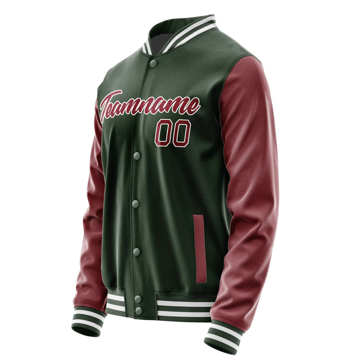 Custom Dark Green Crimson Red Jacket JA0606150618B21815