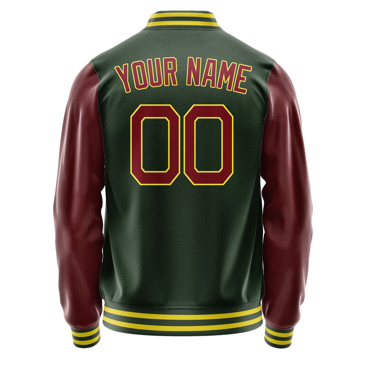 Custom Dark Green Crimson Red Jacket JA0606150626B22615