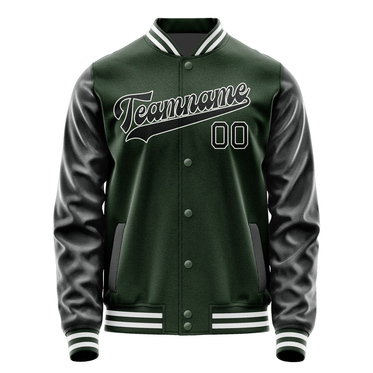 Custom Dark Green Black Jacket JA0606170618B31817