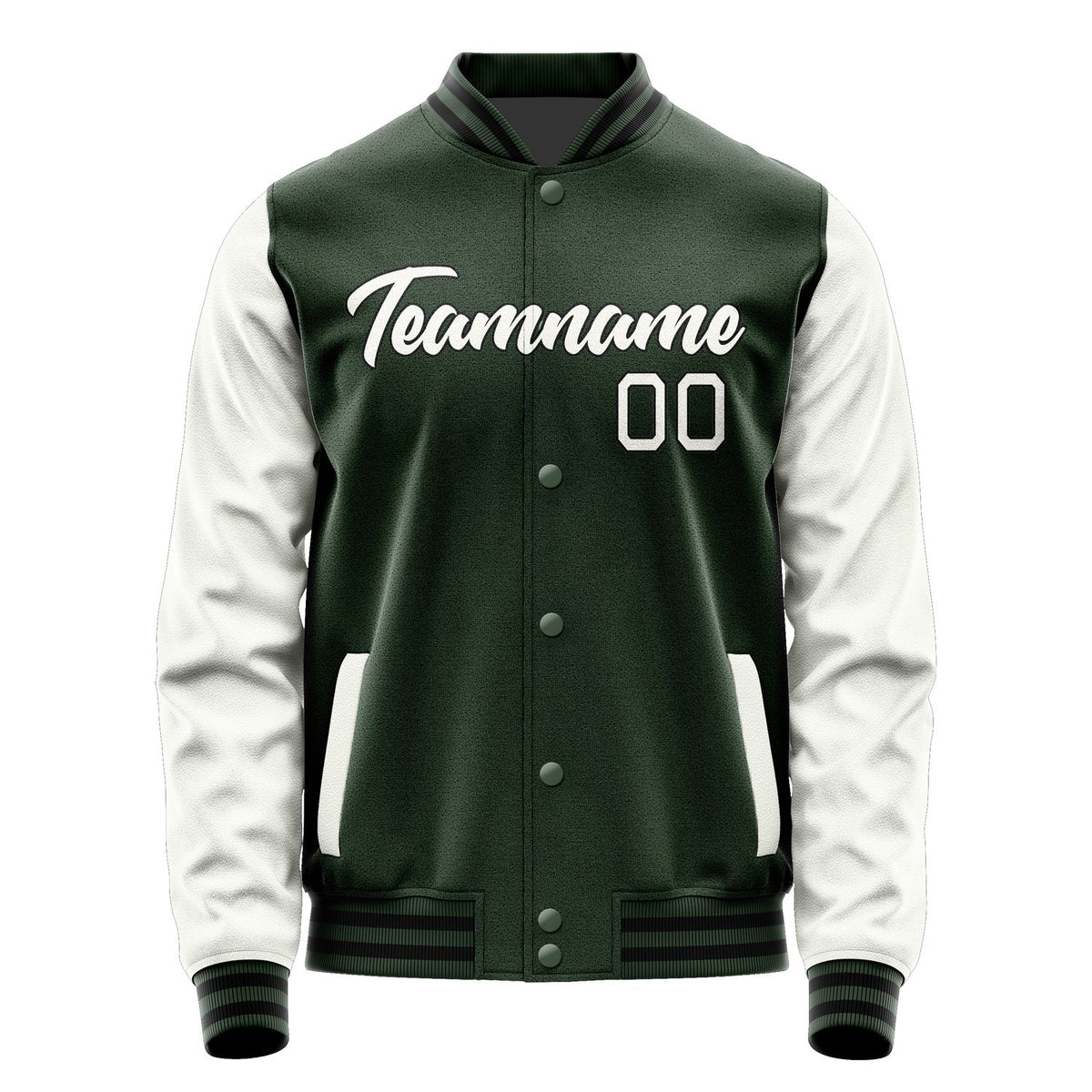 Custom Dark Green White Jacket JA0606180617B21718