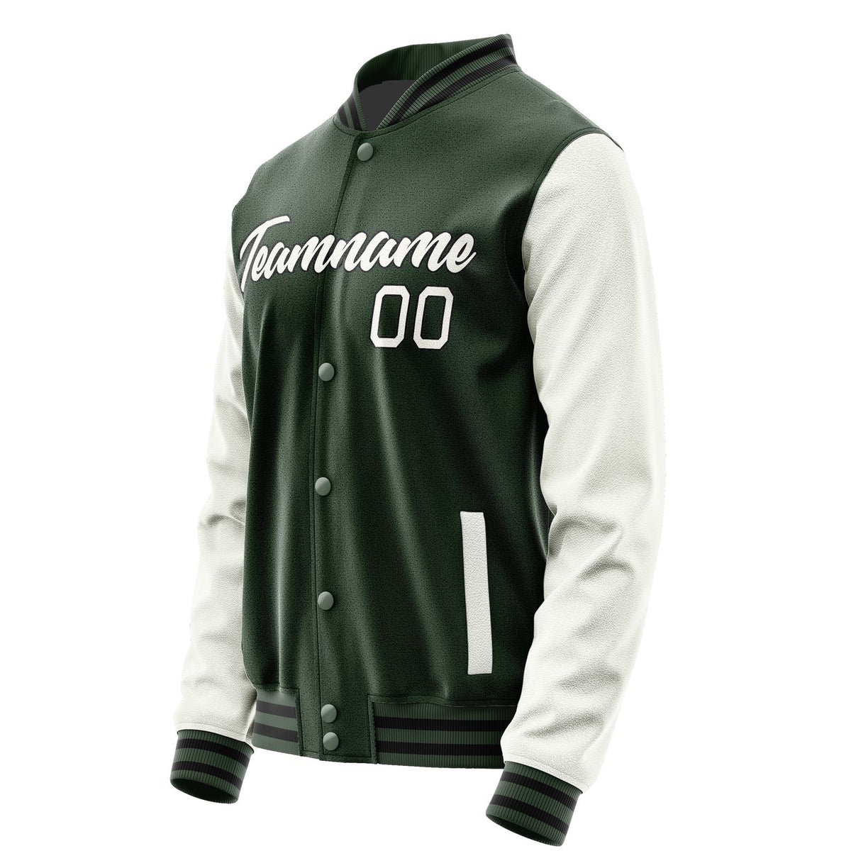 Custom Dark Green White Jacket JA0606180617B21718