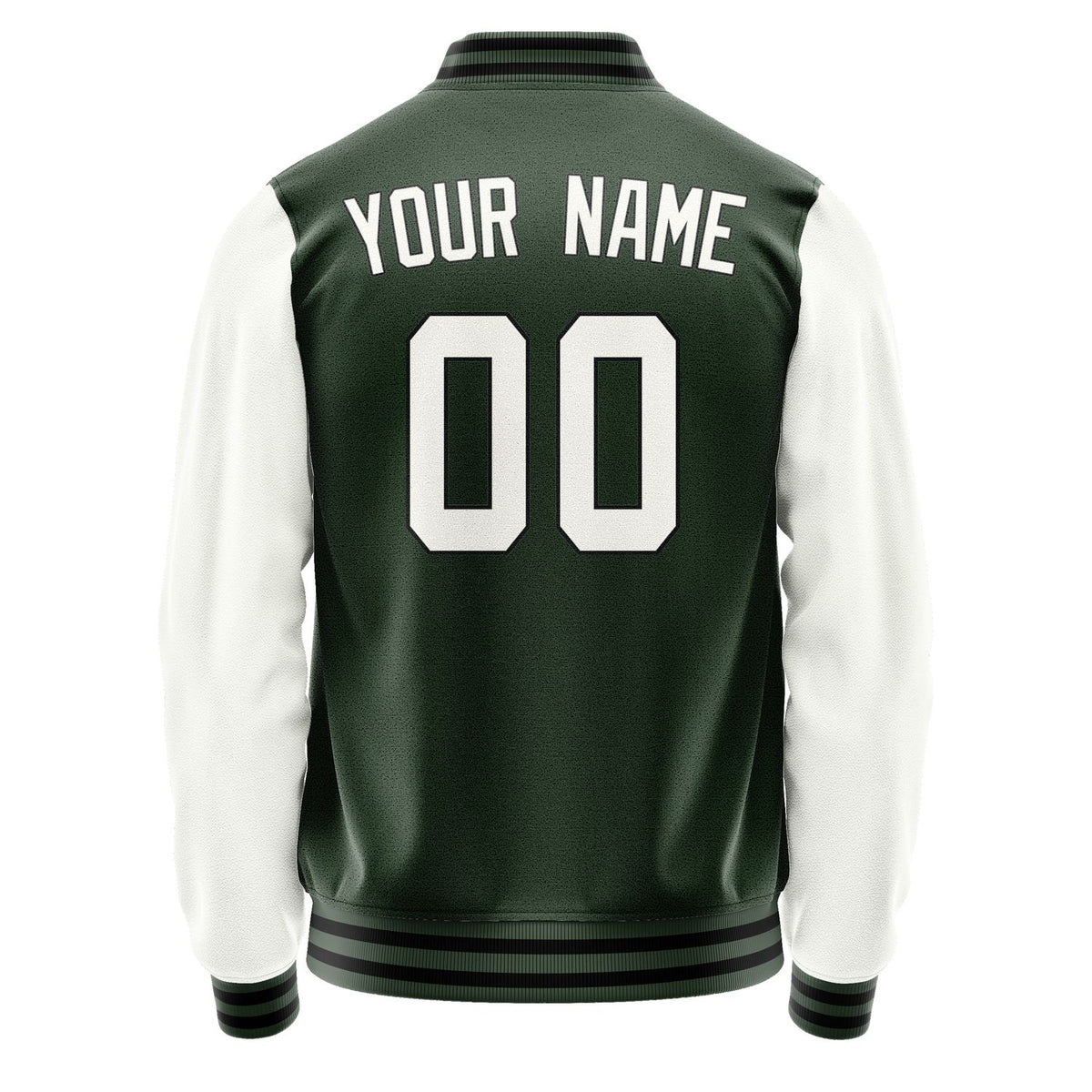 Custom Dark Green White Jacket JA0606180617B31718