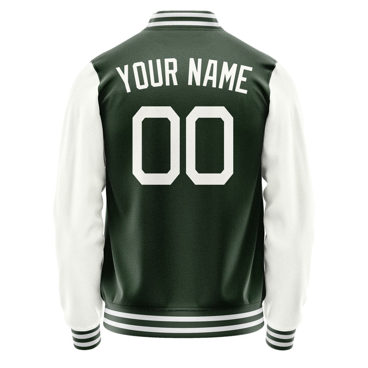 Custom Dark Green White Jacket JA0606180618B21818