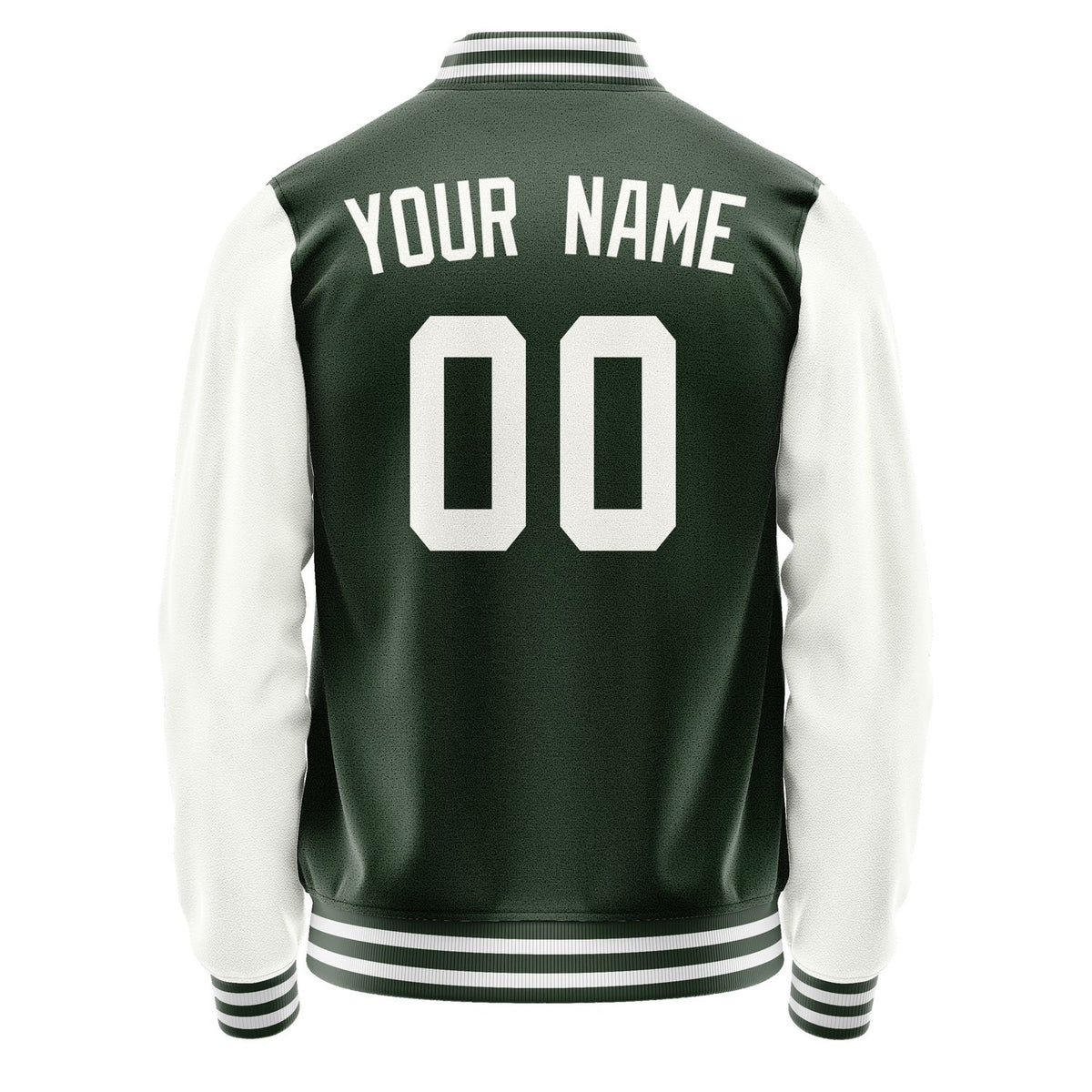 Custom Dark Green White Jacket JA0606180618B31818