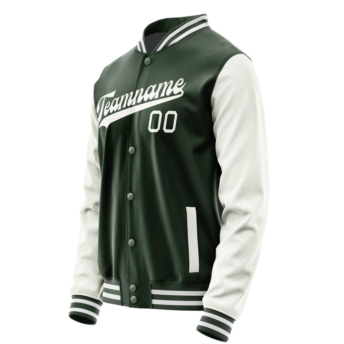 Custom Dark Green White Jacket JA0606180618B31818