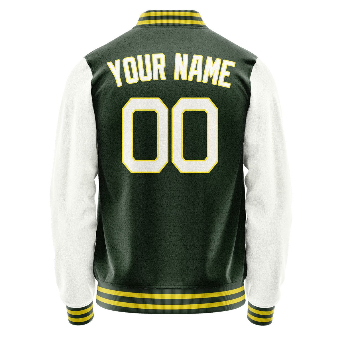 Custom Dark Green White Jacket JA0606180626B22618