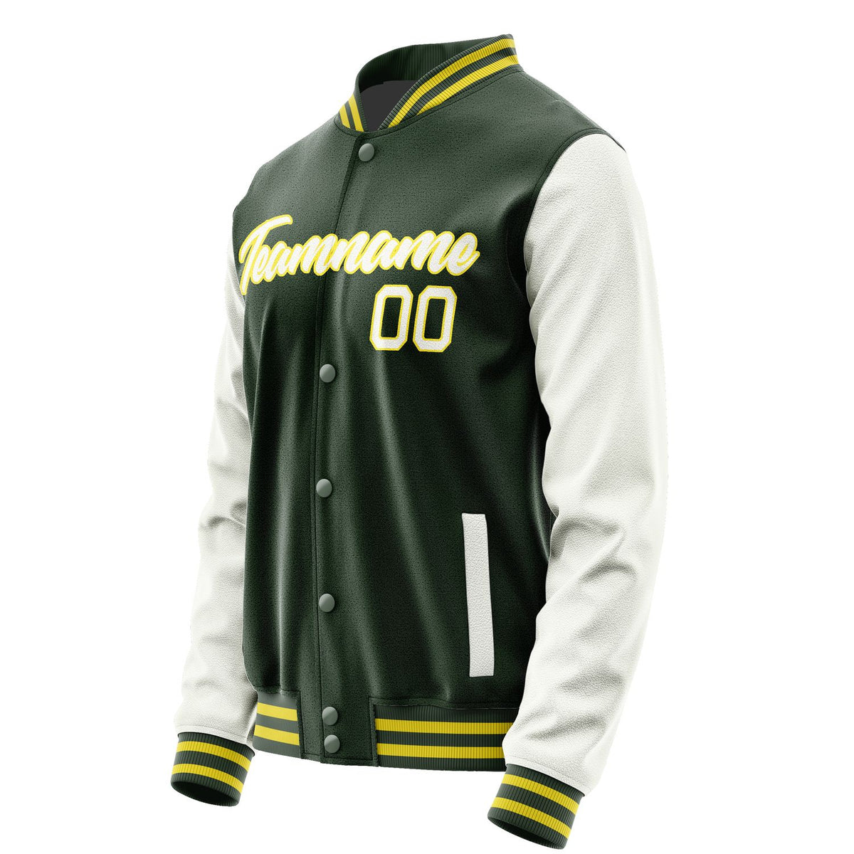 Custom Dark Green White Jacket JA0606180626B22618