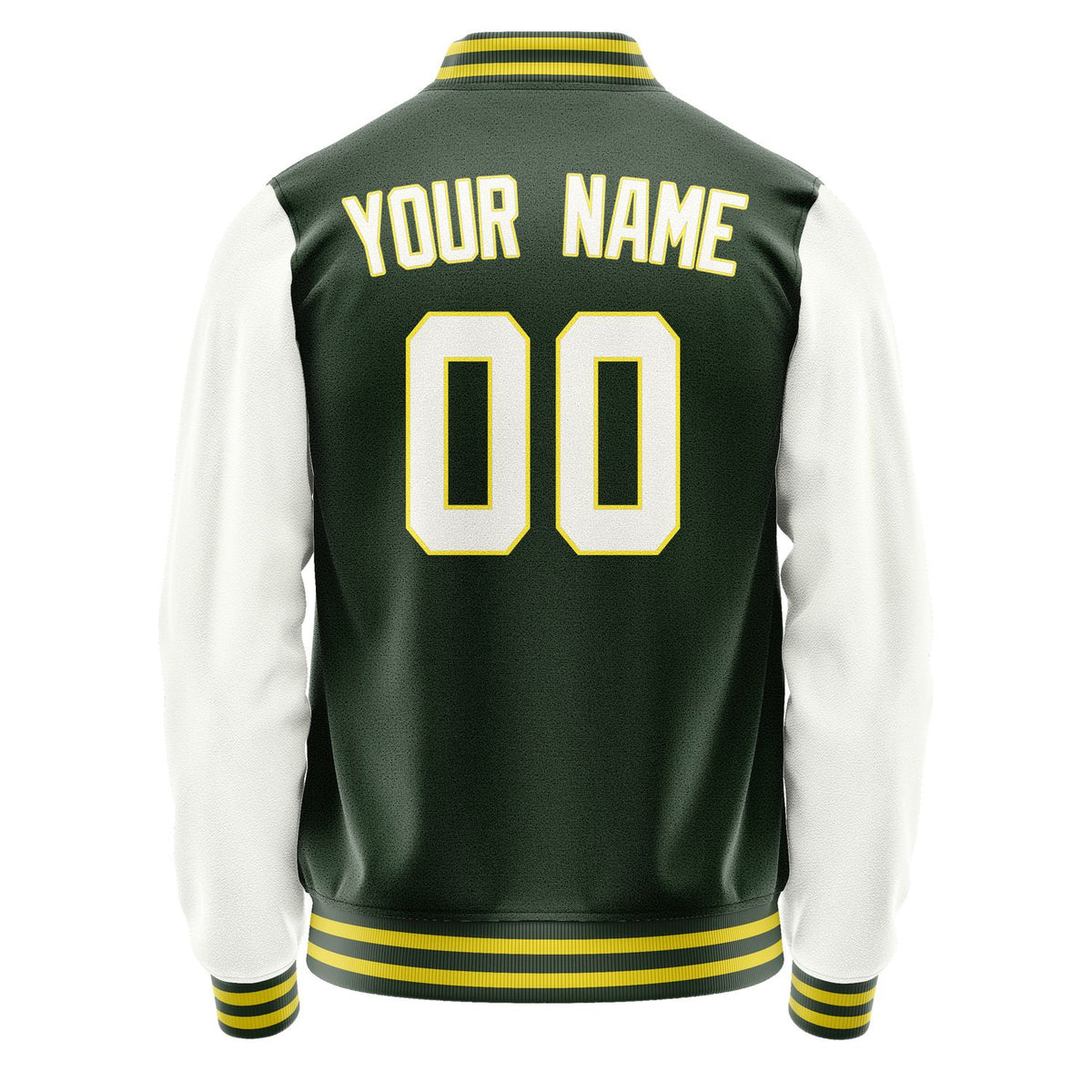 Custom Dark Green White Jacket JA0606180626B32618