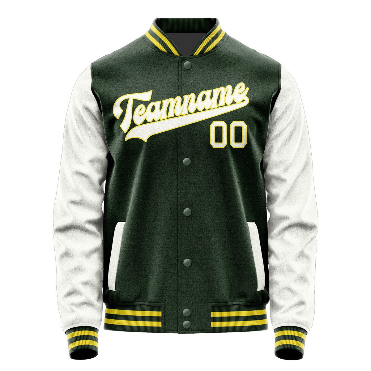 Custom Dark Green White Jacket JA0606180626B32618