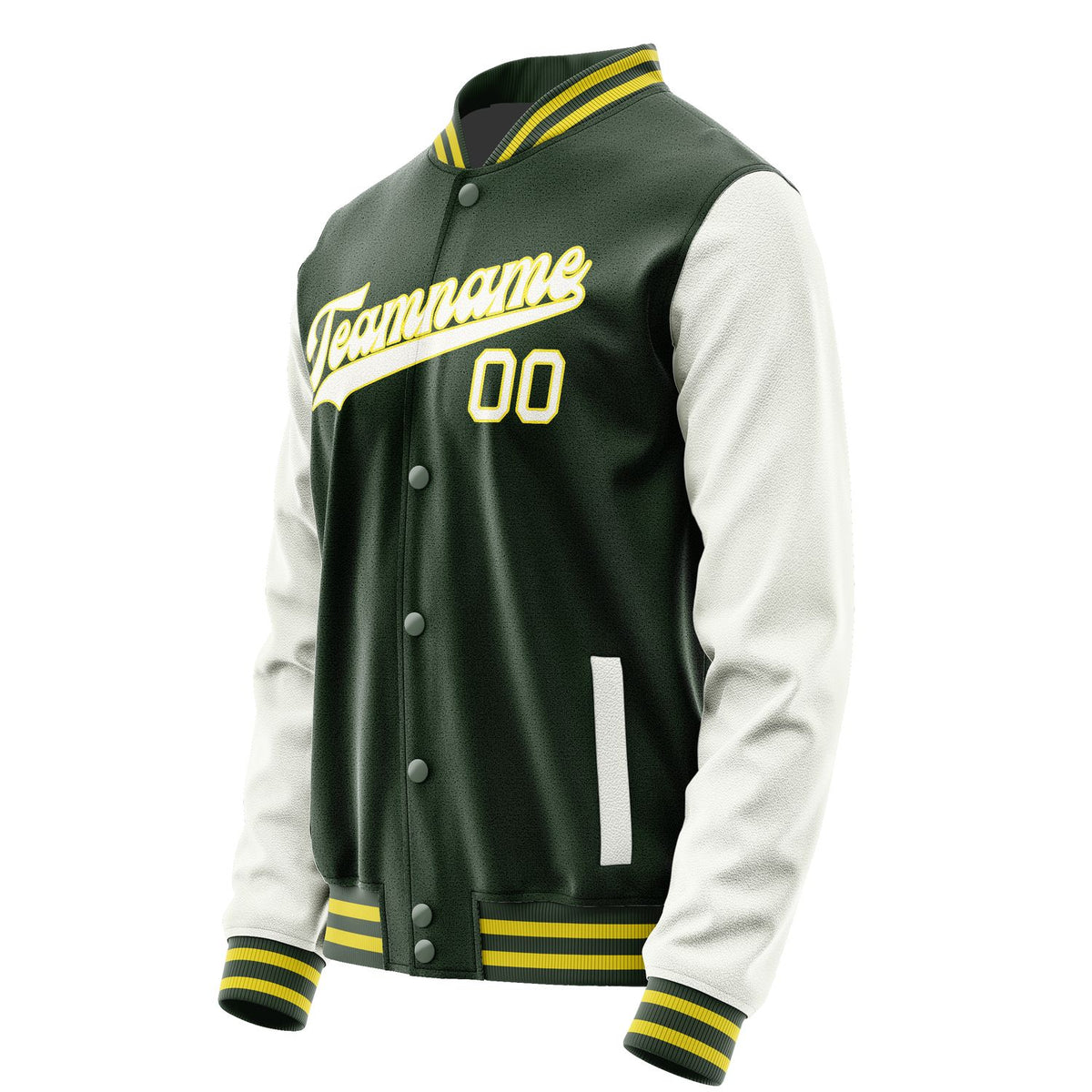 Custom Dark Green White Jacket JA0606180626B32618