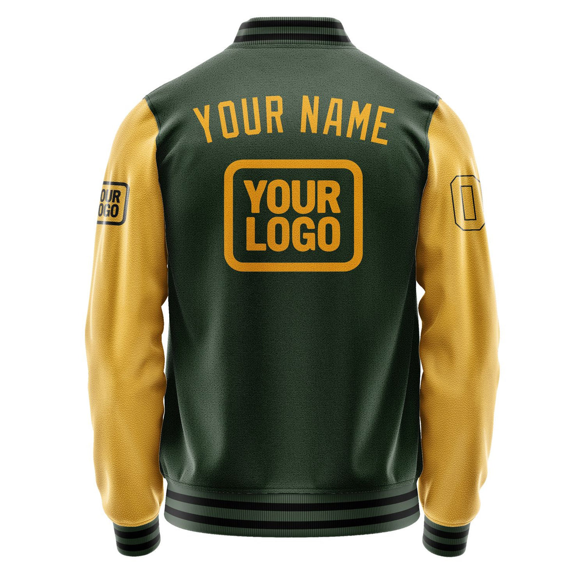 Custom Dark Green Yellow Jacket JA060619061717191917