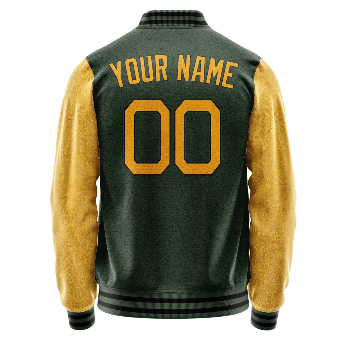 Custom Dark Green Yellow Jacket JA0606190617B21719