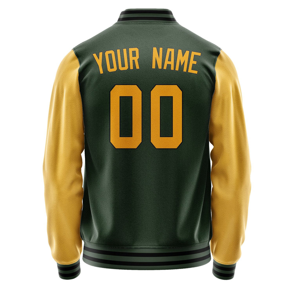 Custom Dark Green Yellow Jacket JA0606190617B31719