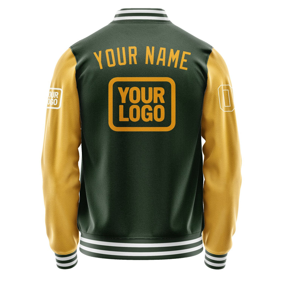 Custom Dark Green Yellow Jacket JA060619061818191918