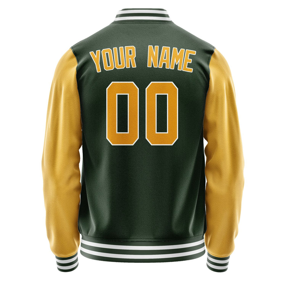 Custom Dark Green Yellow Jacket JA0606190618B31819