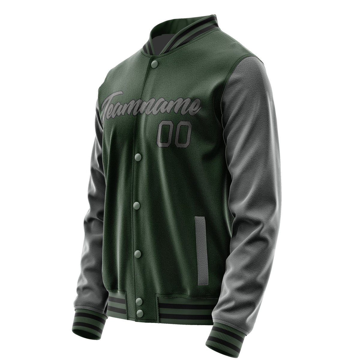 Custom Dark Green Dark Grey Jacket JA0606200617B21720