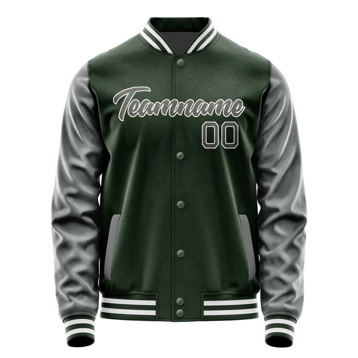 Custom Dark Green Dark Grey Jacket JA0606200618B21820