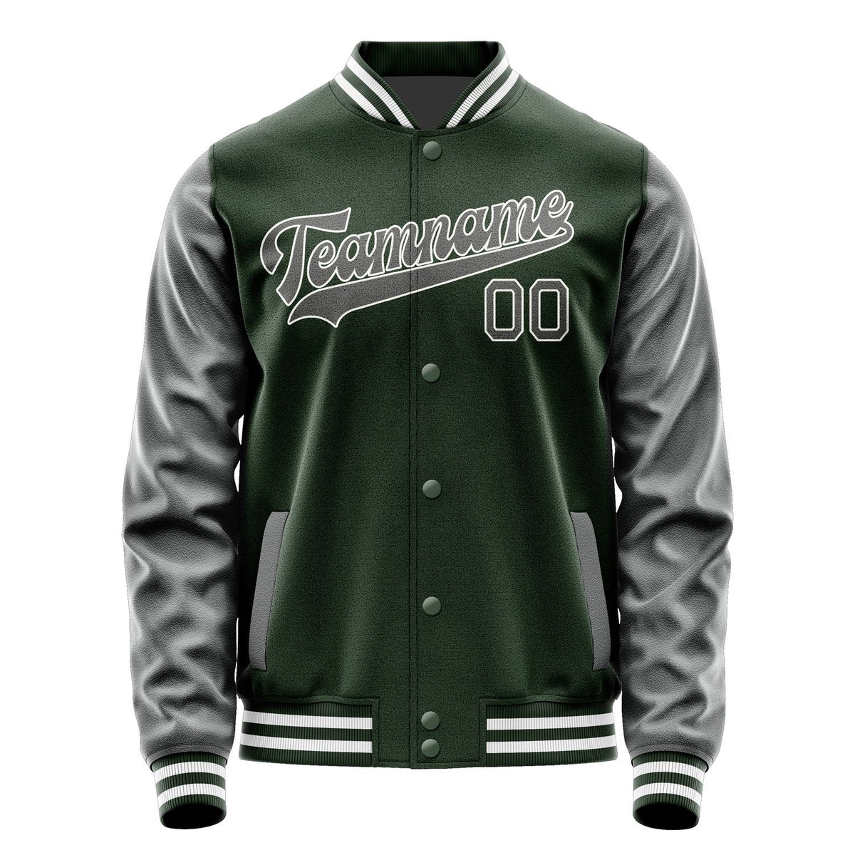 Custom Dark Green Dark Grey Jacket JA0606200618B31820