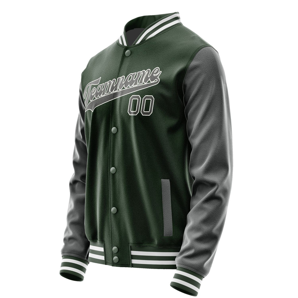 Custom Dark Green Dark Grey Jacket JA0606200618B31820