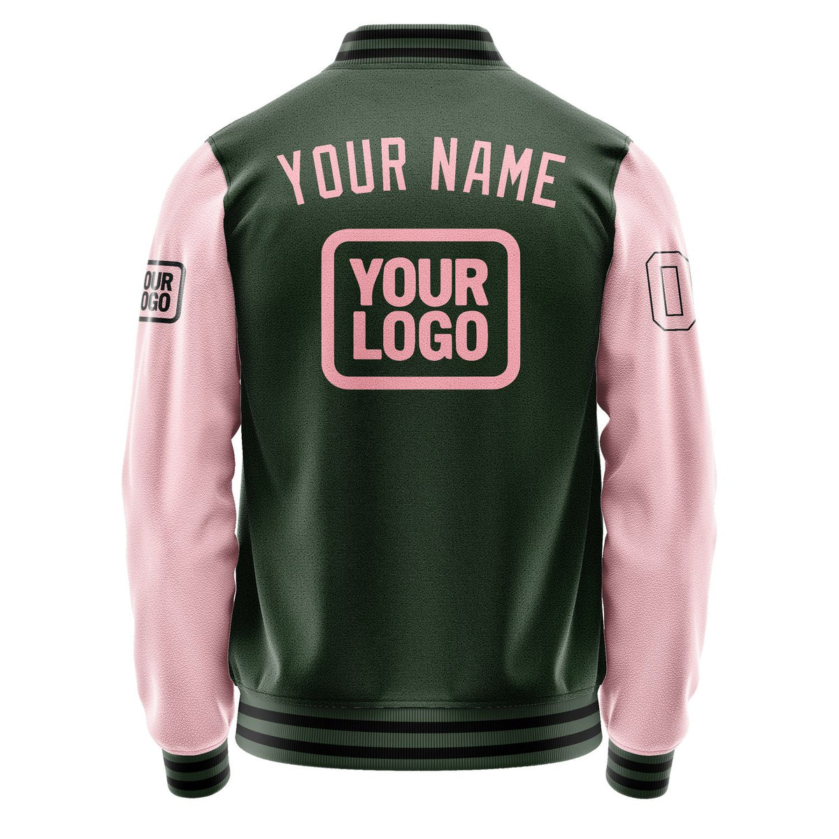 Custom Dark Green Light Pink Jacket JA060621061717212117