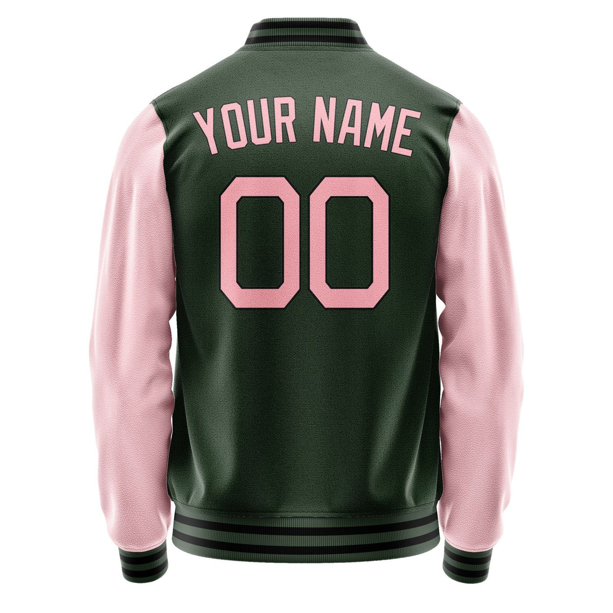 Custom Dark Green Light Pink Jacket JA0606210617B21721