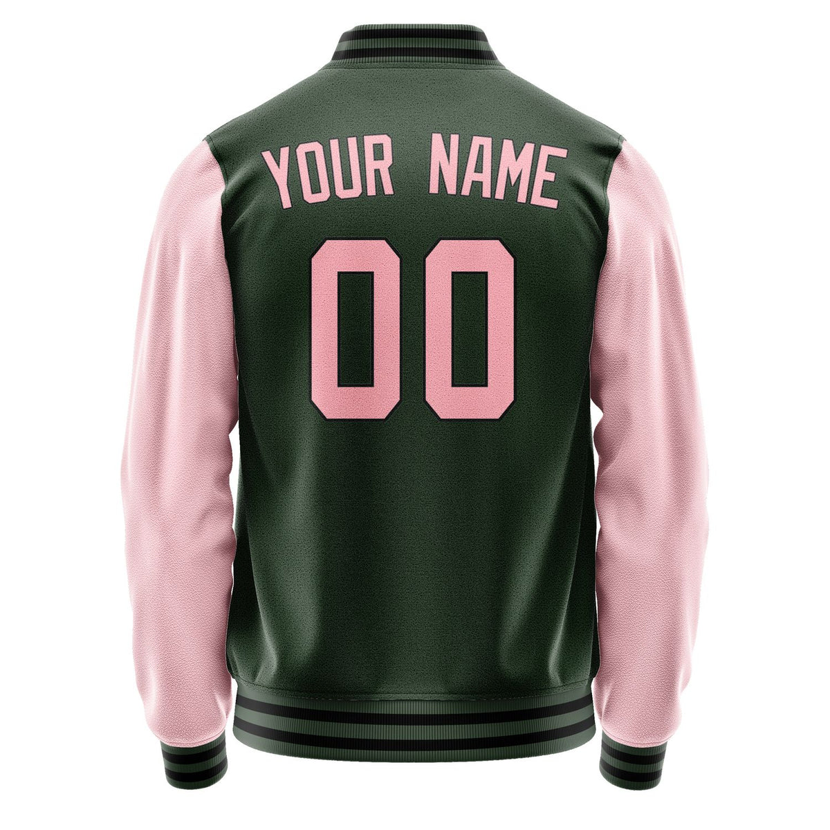 Custom Dark Green Light Pink Jacket JA0606210617B31721