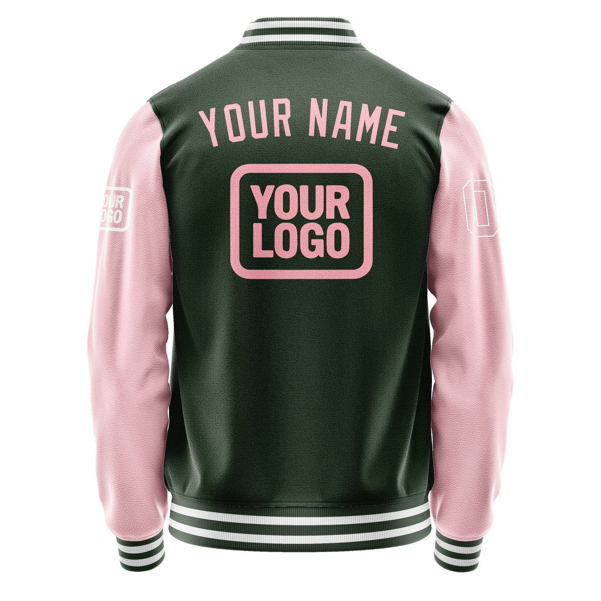 Custom Dark Green Light Pink Jacket JA060621061818212118