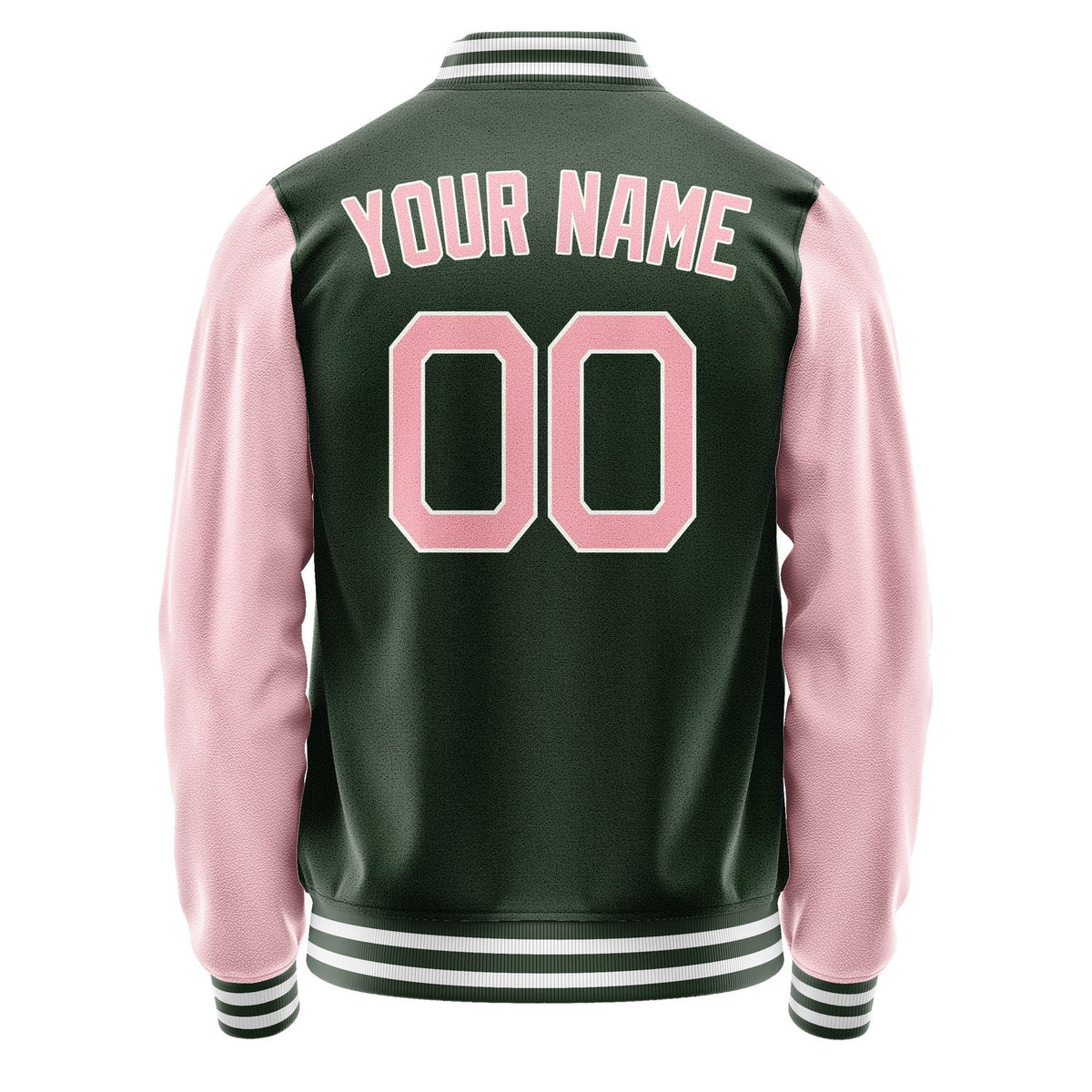 Custom Dark Green Light Pink Jacket JA0606210618B21821