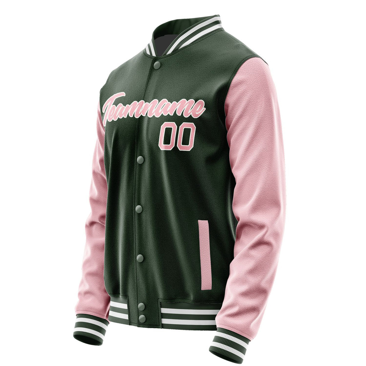 Custom Dark Green Light Pink Jacket JA0606210618B21821