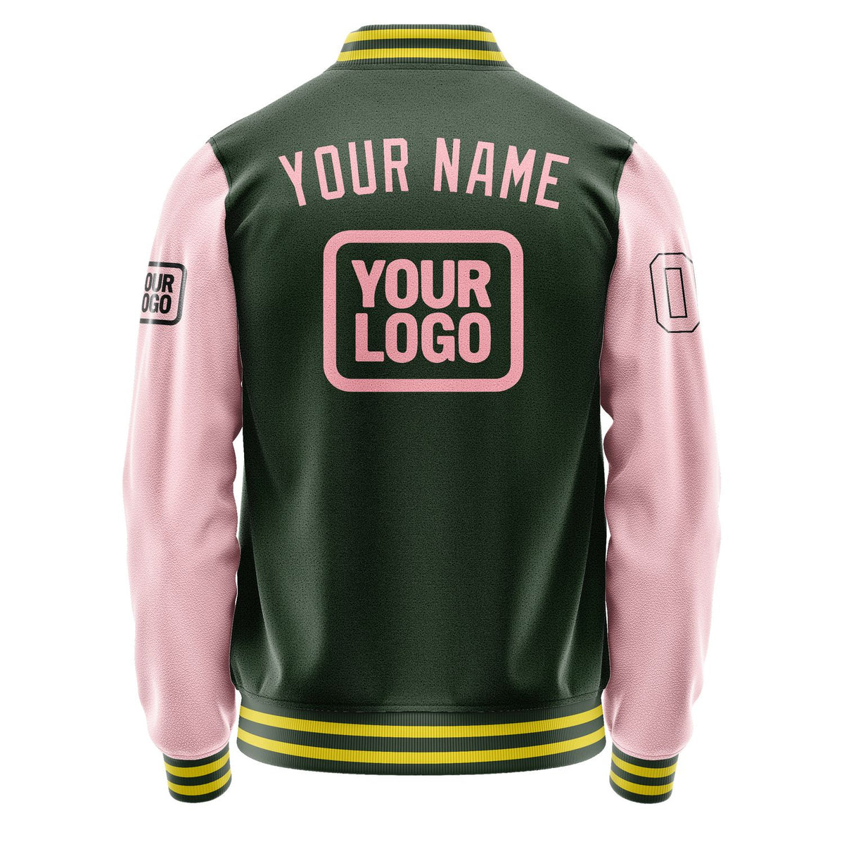 Custom Dark Green Light Pink Jacket JA060621062617212117