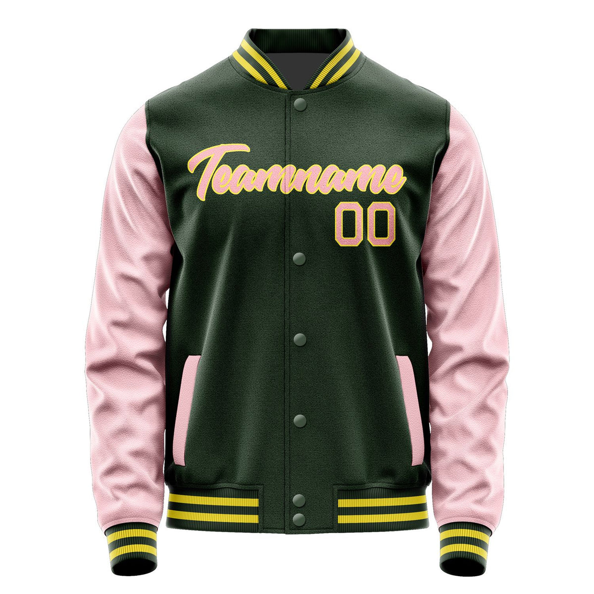 Custom Dark Green Light Pink Jacket JA0606210626B22621