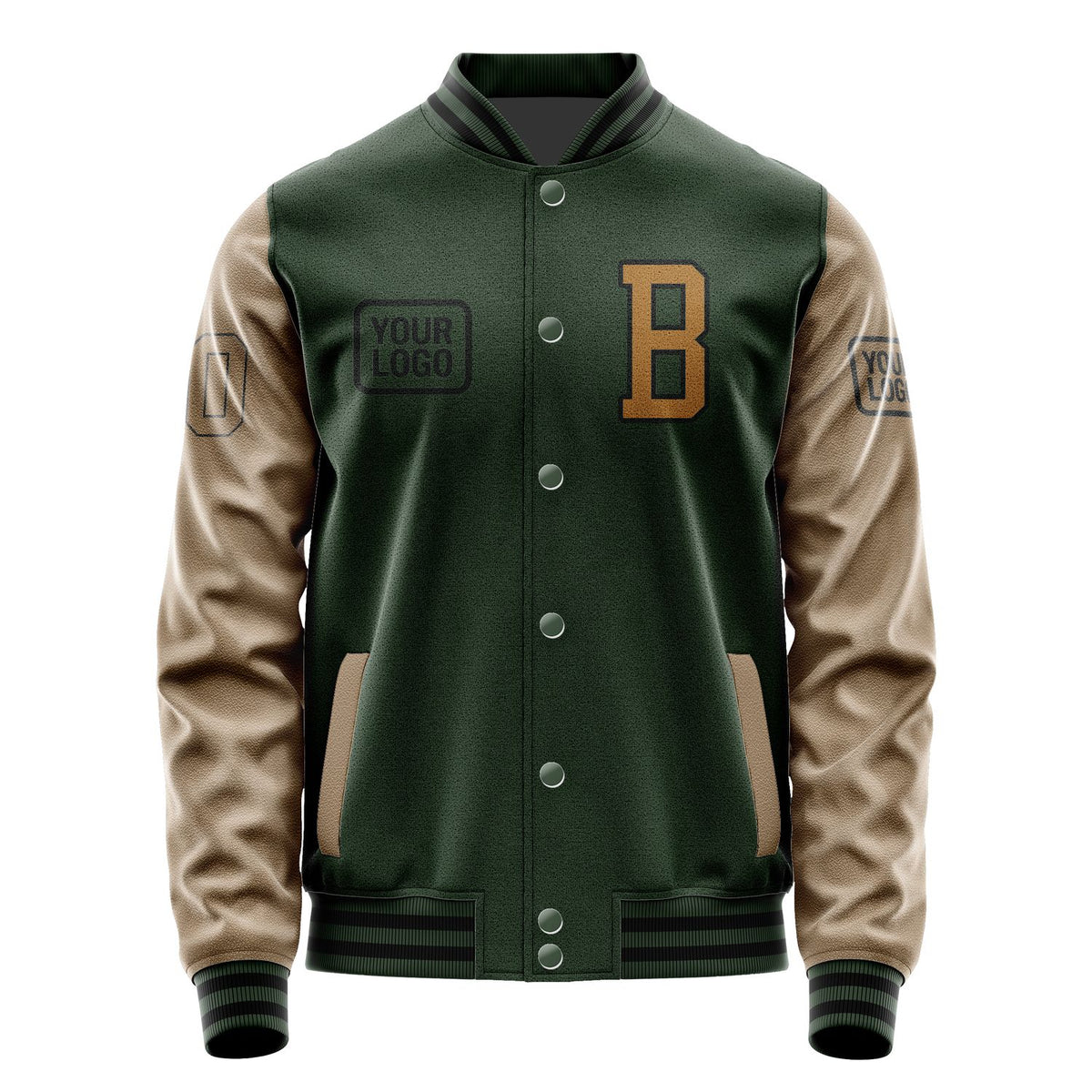 Custom Dark Green Khaki Jacket JA060622061717222217