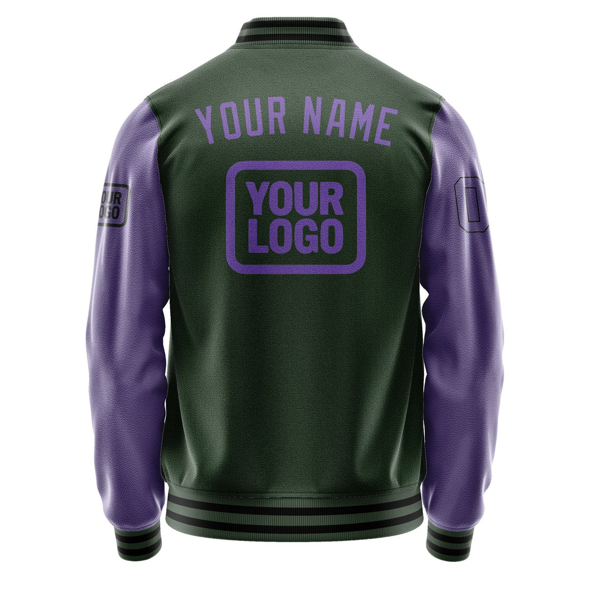 Custom Dark Green Light Purple Jacket JA060623061717232317