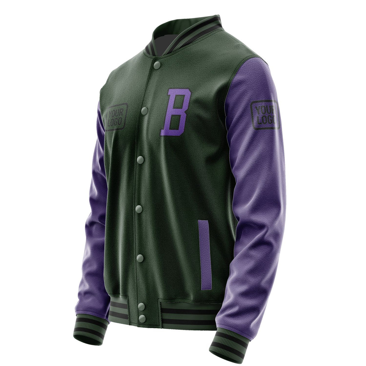 Custom Dark Green Light Purple Jacket JA060623061717232317