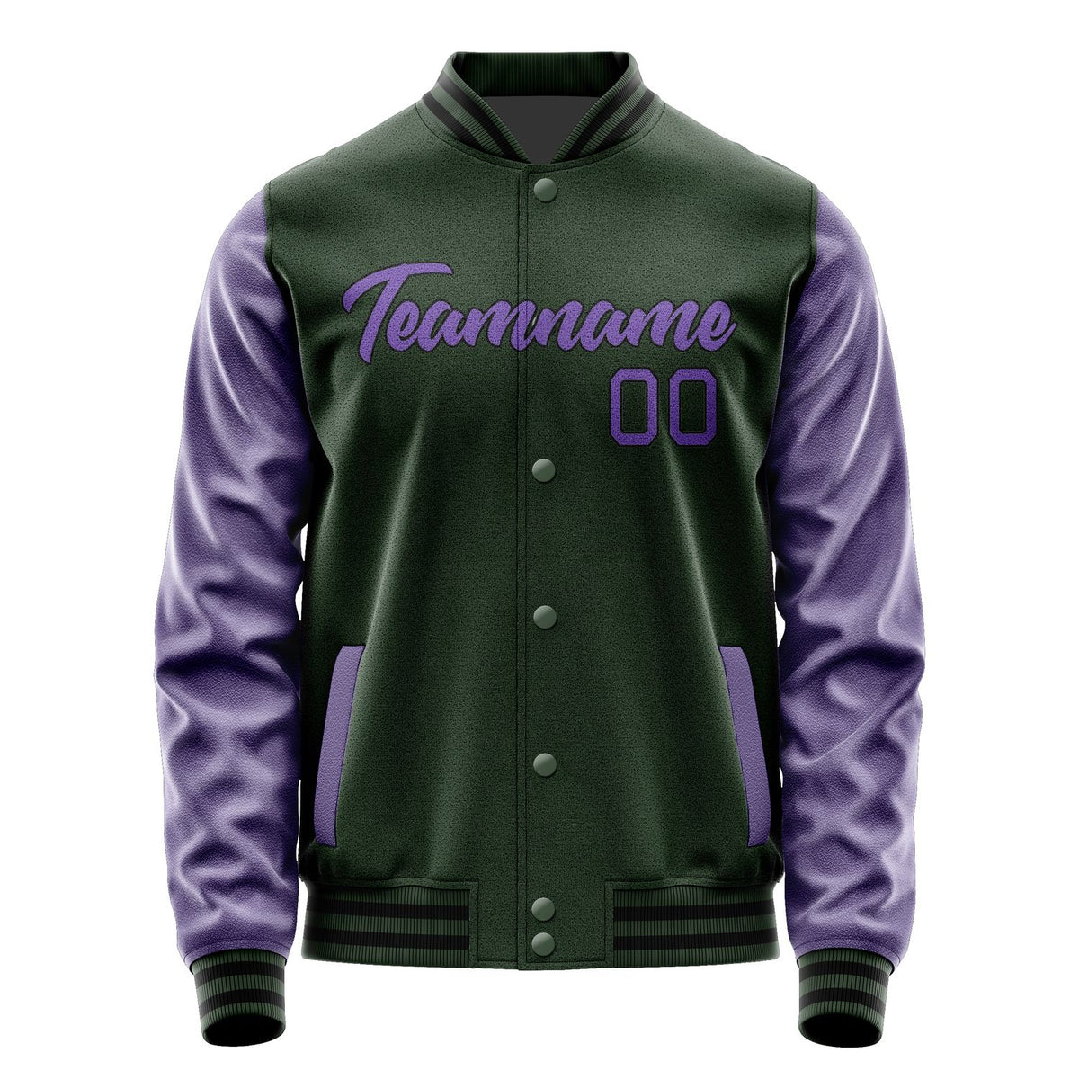 Custom Dark Green Light Purple Jacket JA0606230617B21723