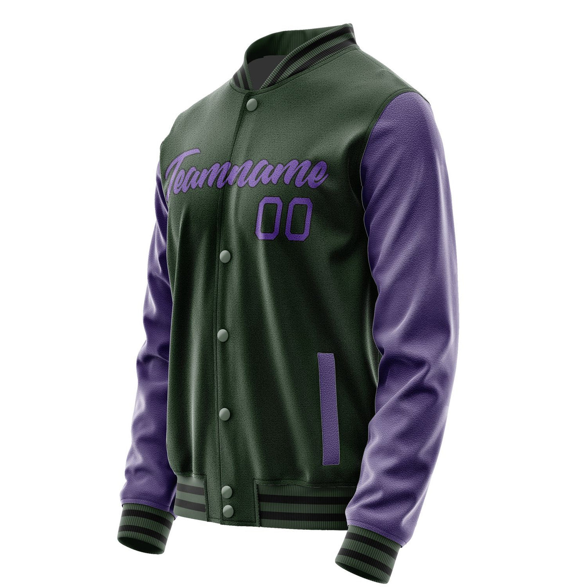 Custom Dark Green Light Purple Jacket JA0606230617B21723