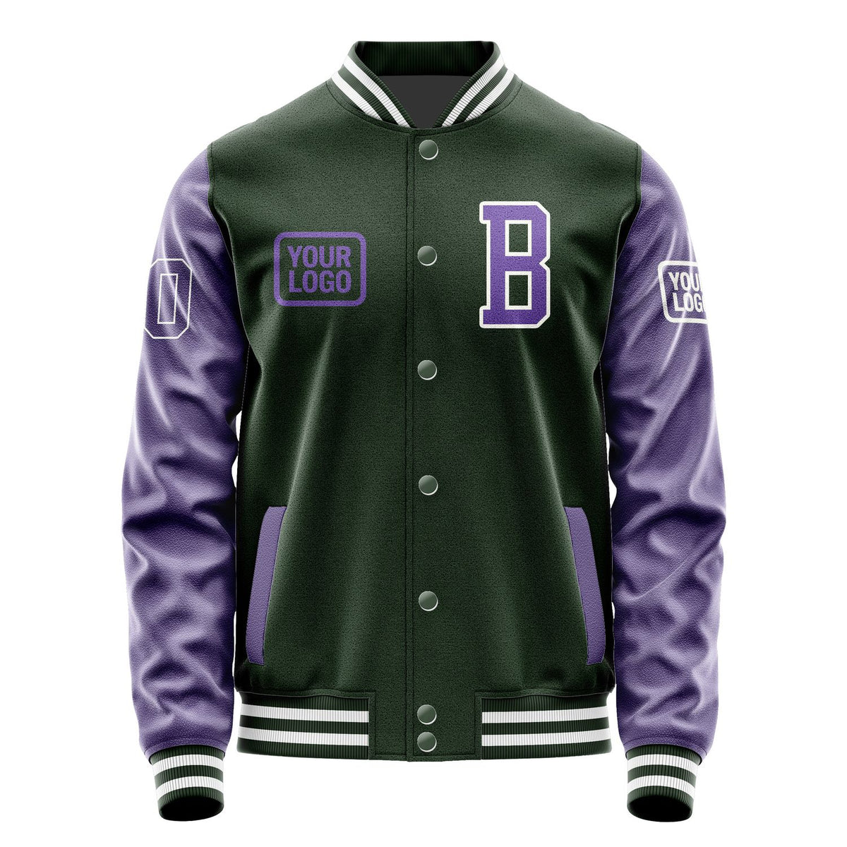 Custom Dark Green Light Purple Jacket JA060623061818232318