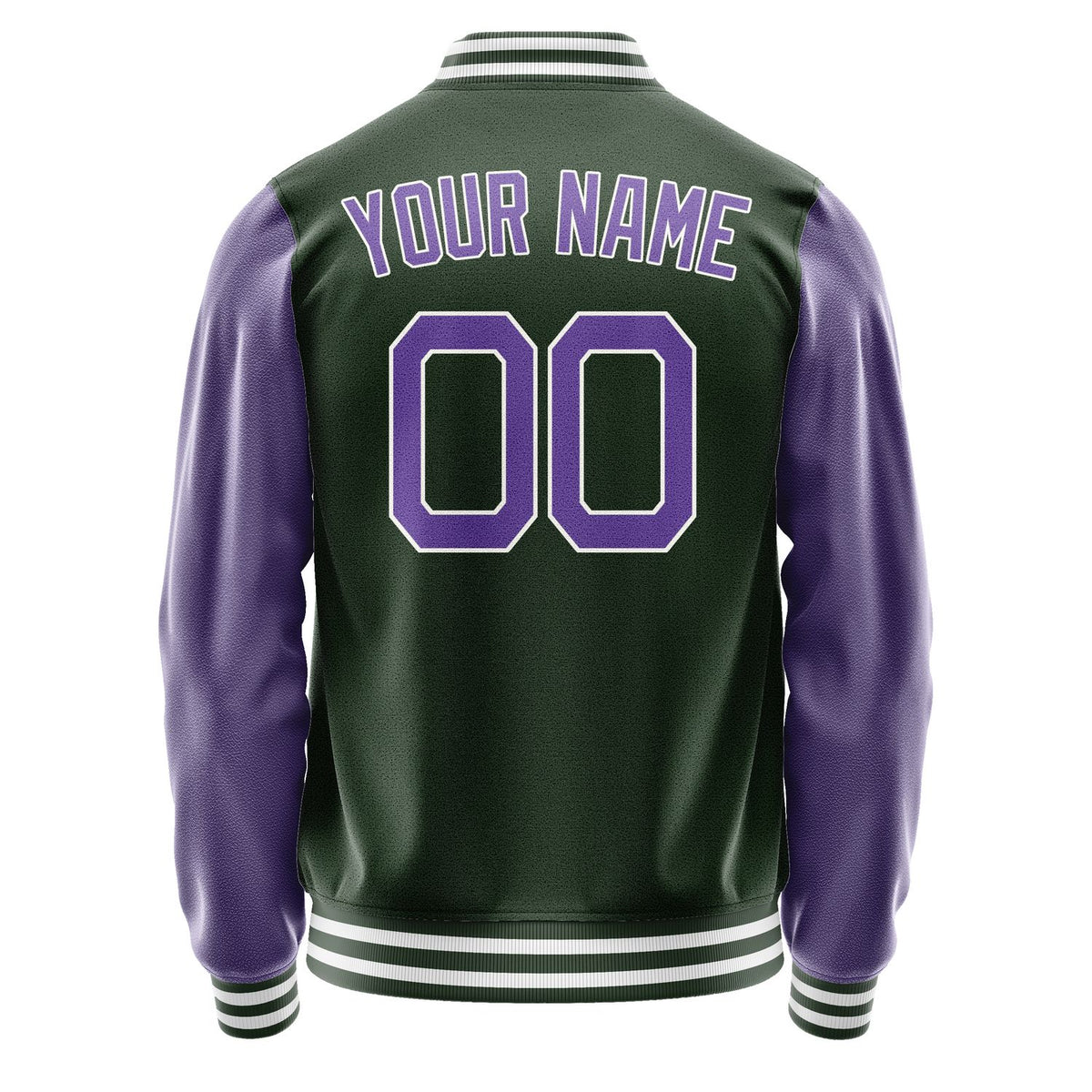 Custom Dark Green Light Purple Jacket JA0606230618B21823