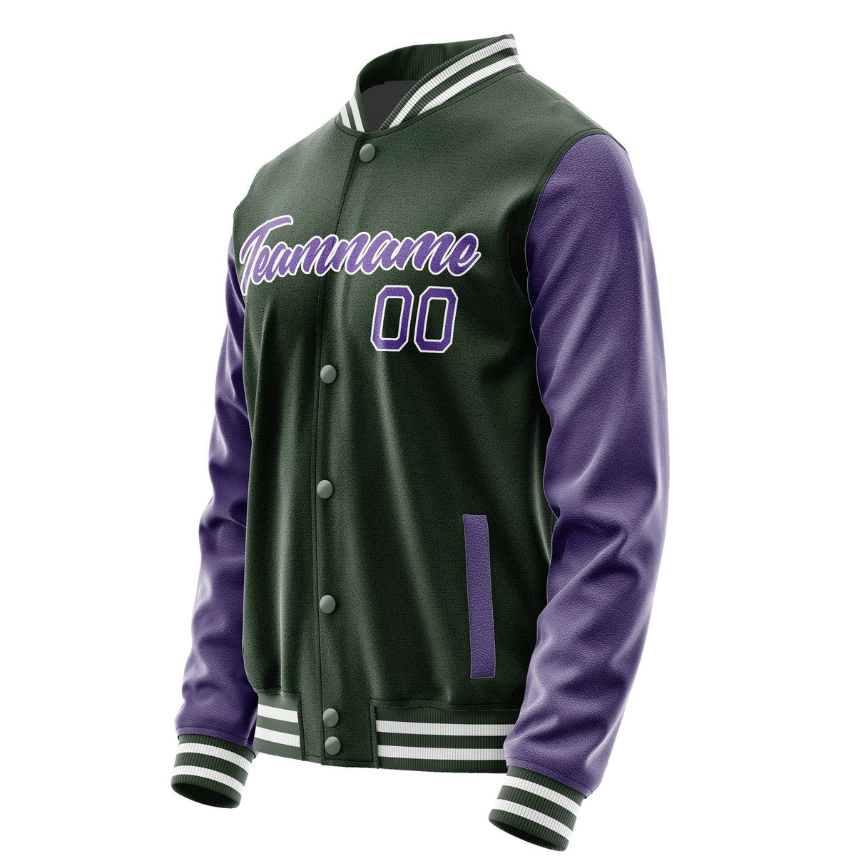 Custom Dark Green Light Purple Jacket JA0606230618B21823