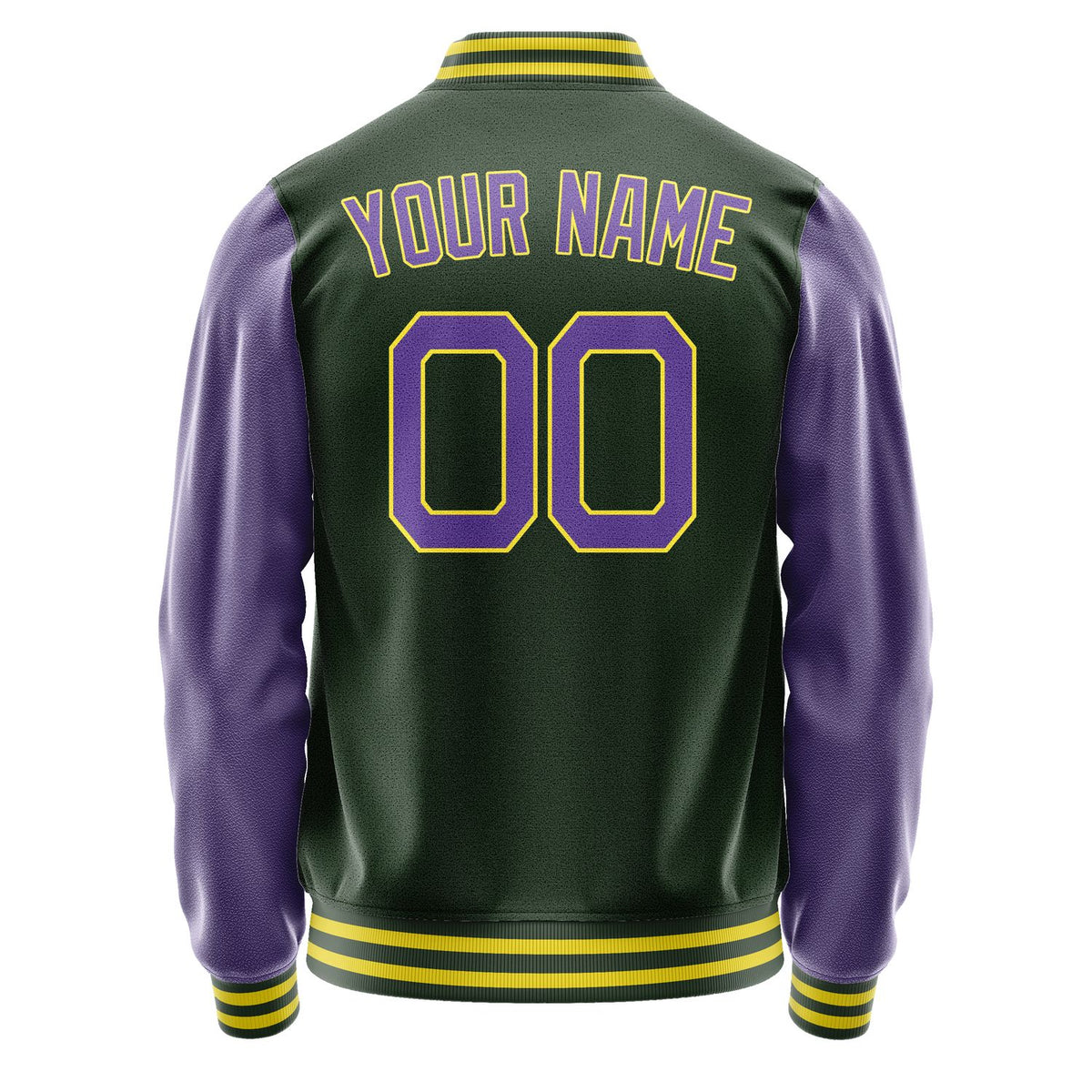 Custom Dark Green Light Purple Jacket JA0606230626B22623