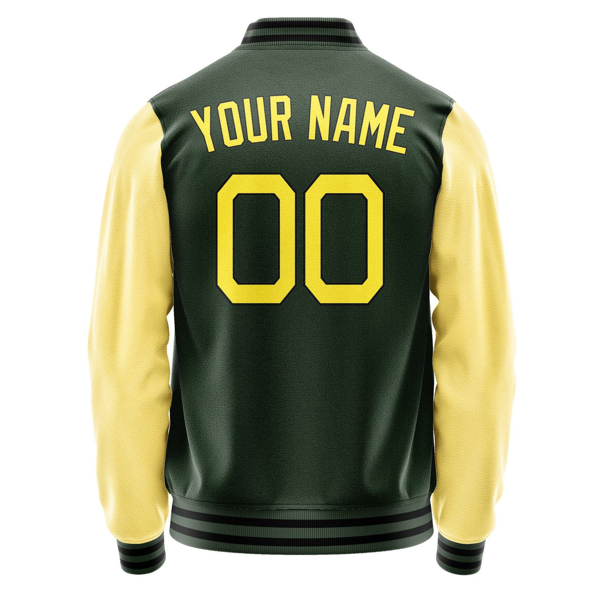 Custom Dark Green Light Yellow Jacket JA0606260617B21726