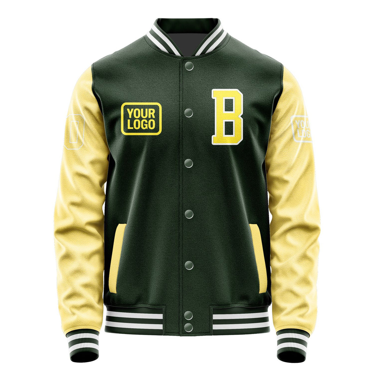 Custom Dark Green Light Yellow Jacket JA060626061818262618