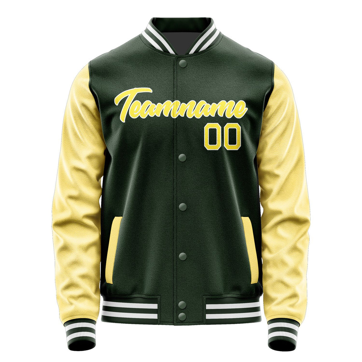 Custom Dark Green Light Yellow Jacket JA0606260618B21826