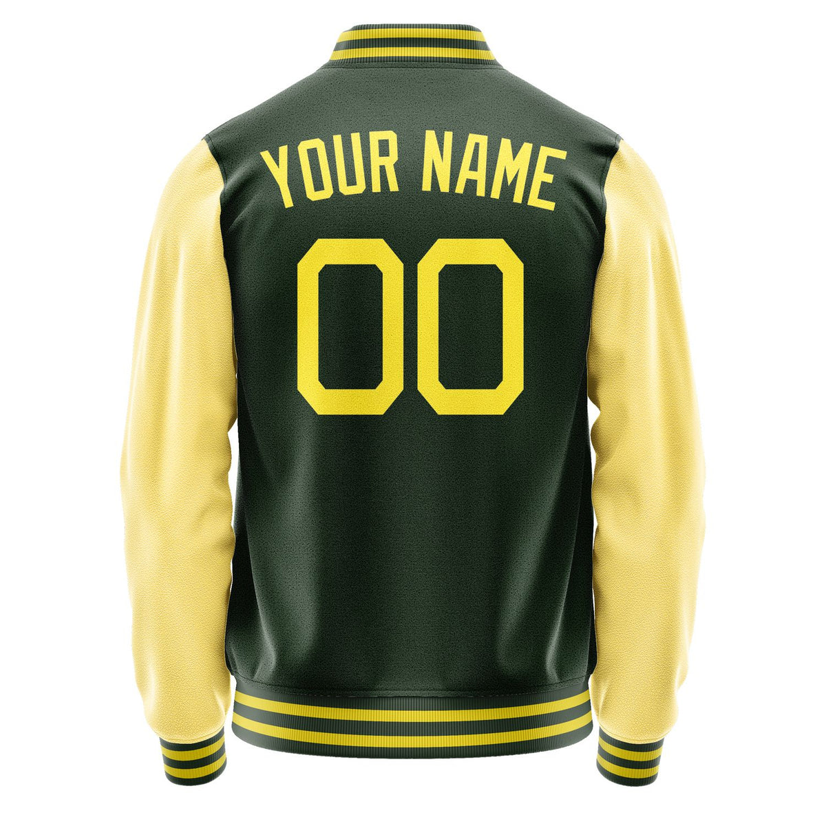 Custom Dark Green Light Yellow Jacket JA0606260626B22626